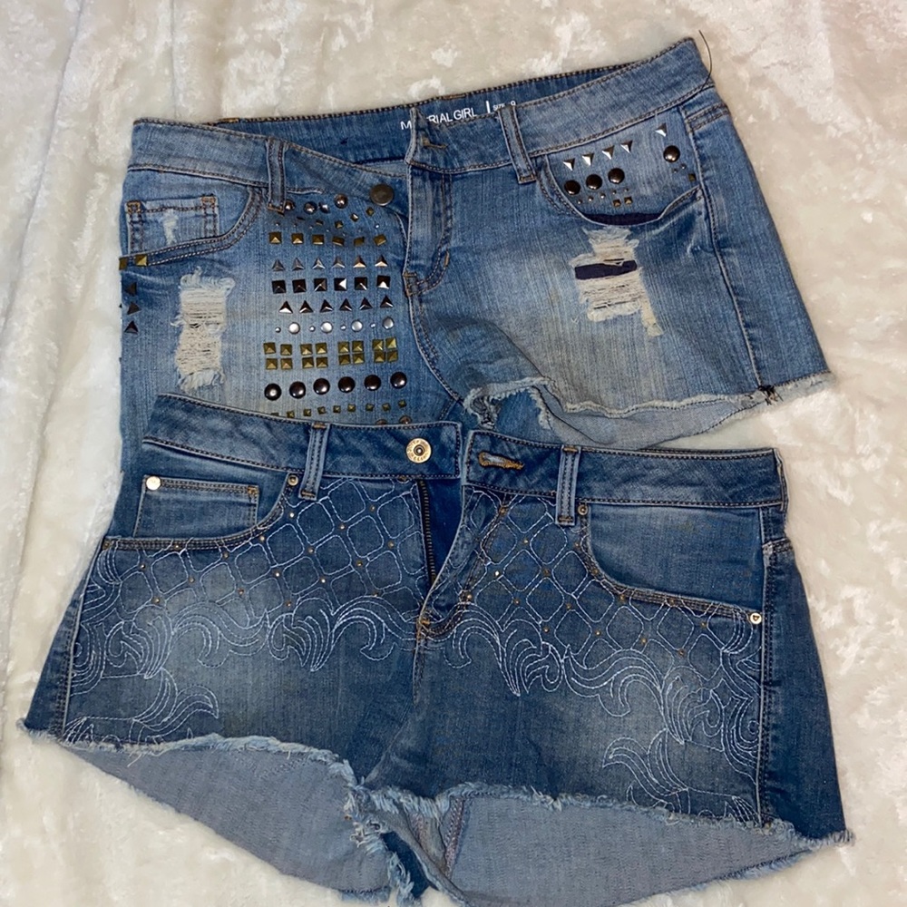 2 pair Denim vintage inspired shorts